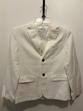 Janie and Jack White Linen Blend Blazer